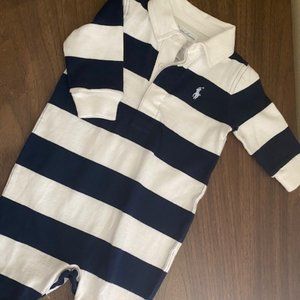 Ralph Lauren Romper 3m navy blue & white